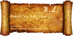Mahács Lúcia névjegykártya